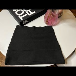 Black mini bodycon skirt